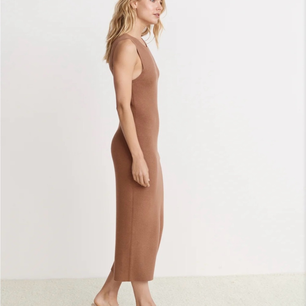Jenni Kayne Ribbed Sleeveless Maxi Dress in Camel Brown